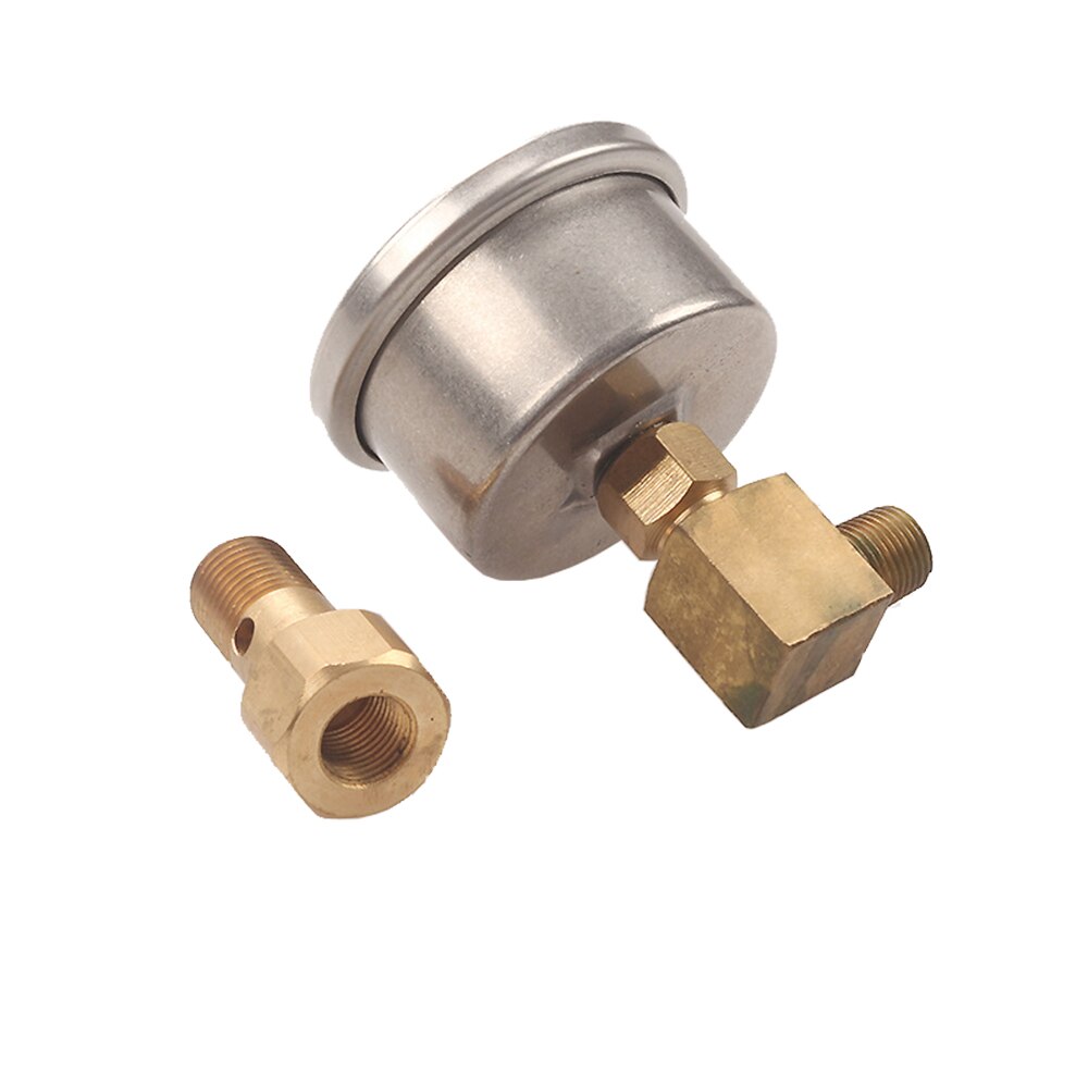 RESO--Fuel Pressure Liquid Filled Regulator Gauge Adapter Kit 0-100PSI Oil Press Gauge Fuel Gauge Universal Aluminum