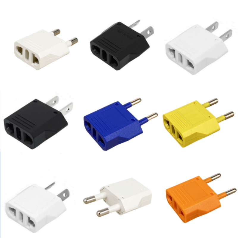 Vs naar eu stekkeradapter korea euro europees eu naar vs amerikaans australië rusland china reisadapter 2 -polige ac-omvormer stekker