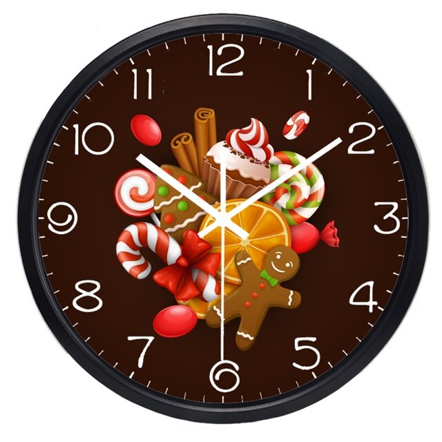 Gingerbread Man Christmas Food Kitchen Wall Clock: B078B / 10 inch