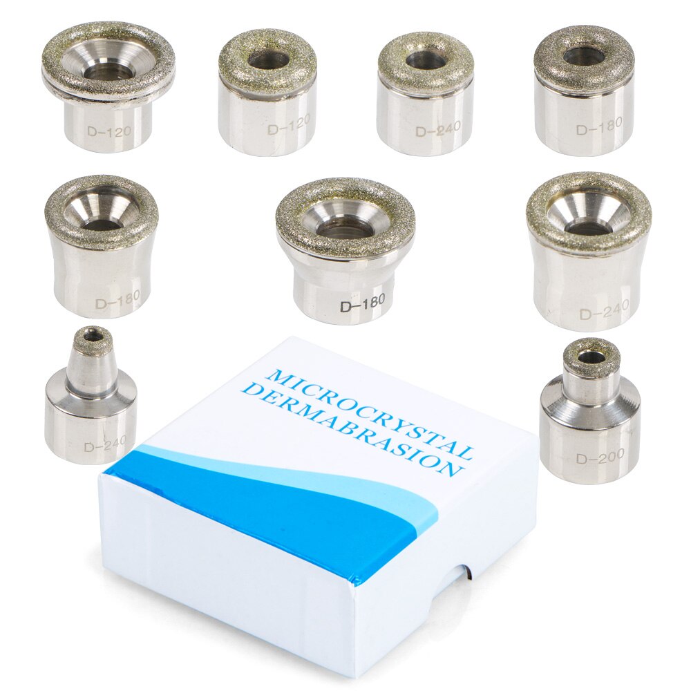 Factory Price Replacement Diamond Microdermabrasion Dermabrasion Tips Stainless Steel Filter Set 9pcs for Dermabrasion Machine