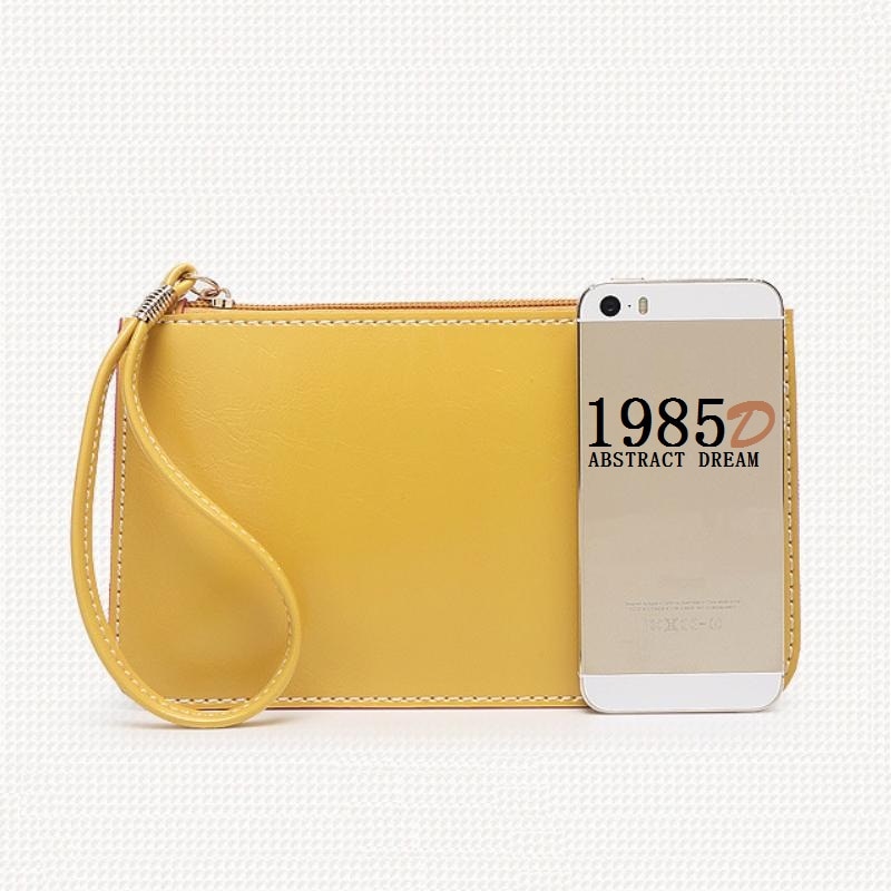 Femmes sacs Candy 5 couleur portefeuille dames téléphone enveloppe sac à main femmes sacs à main de fourre-tout PU cuir jaune embrayage