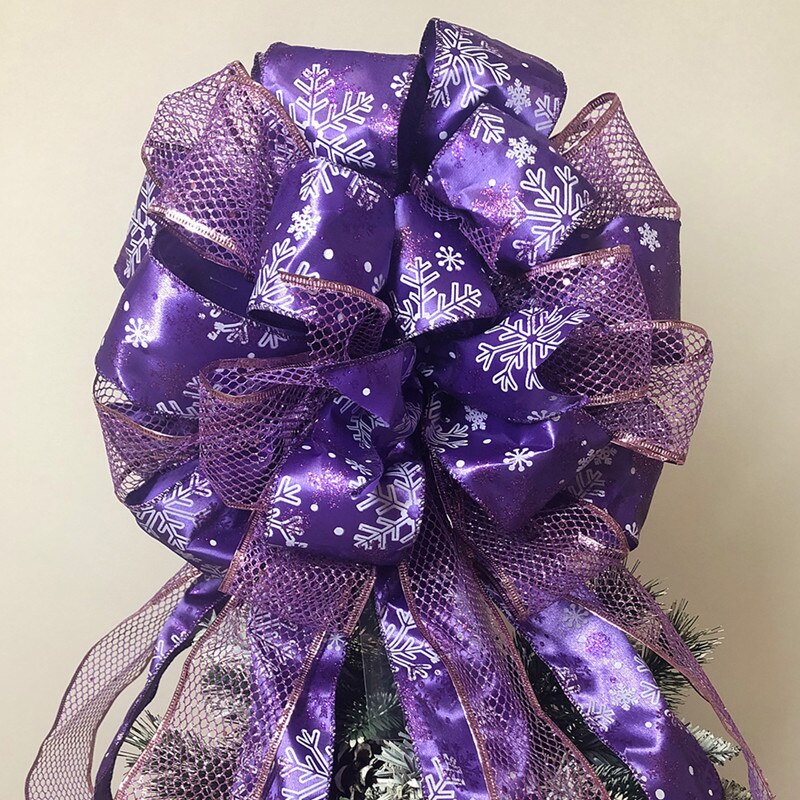 Kerstboomtop strikvormige ornamenten huis speciale kerstfeestdecoraties  p7 ding: Violet
