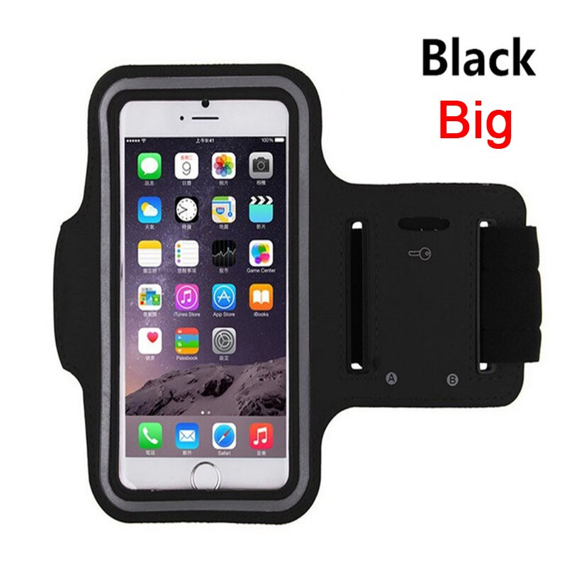 Funda impermeable de para teléfono móvil iPhone 7, funda para el brazo para correr o para deportes al aire libre, de 5,5 pulgadas, para J4 J6: Big Black