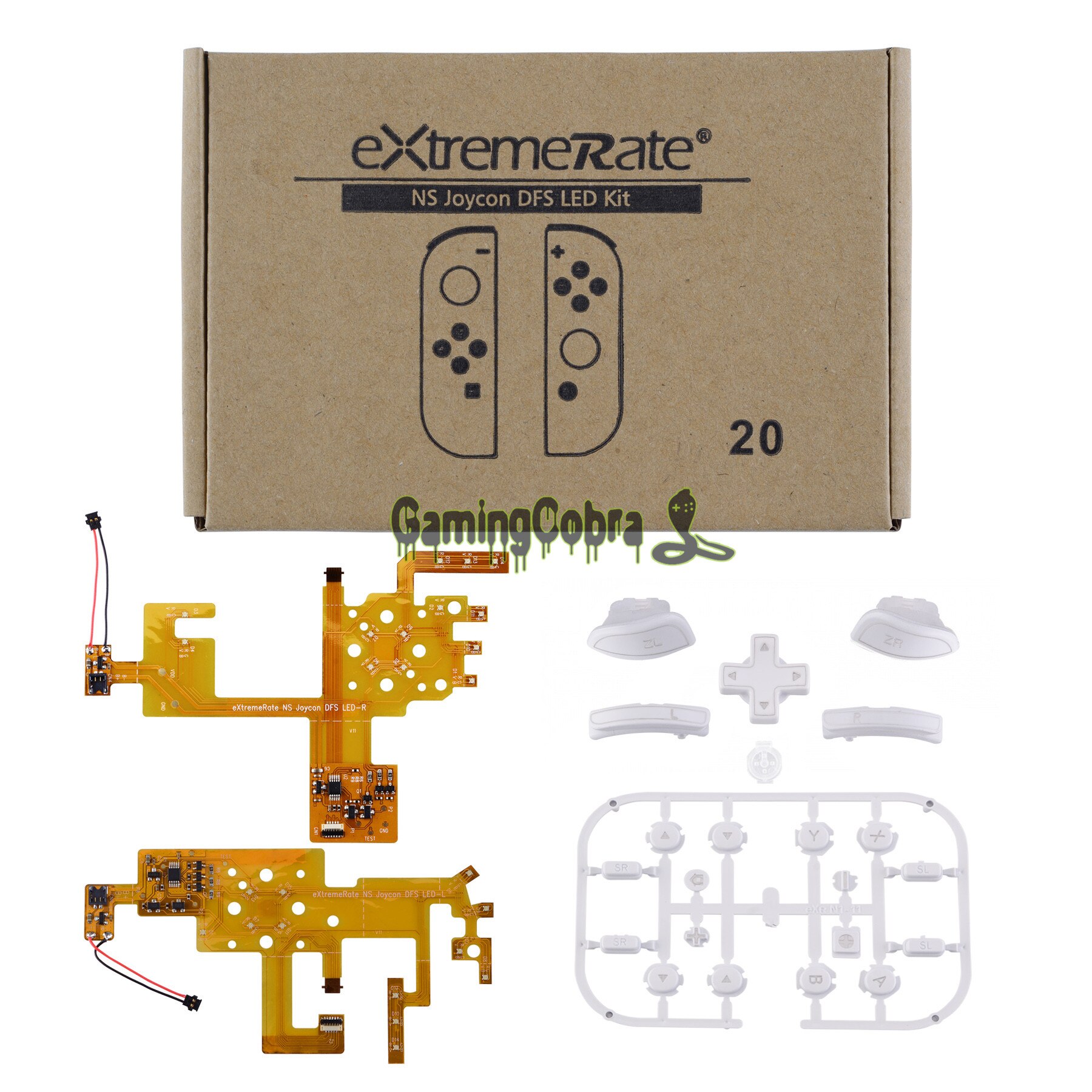 Wit Ns Joycon Dfs Led Kit Multi-Kleuren Luminated Klassieke Symbolen Abxy Trigger Gezicht Knoppen Voor Ns Schakelaar Joycon: Default Title