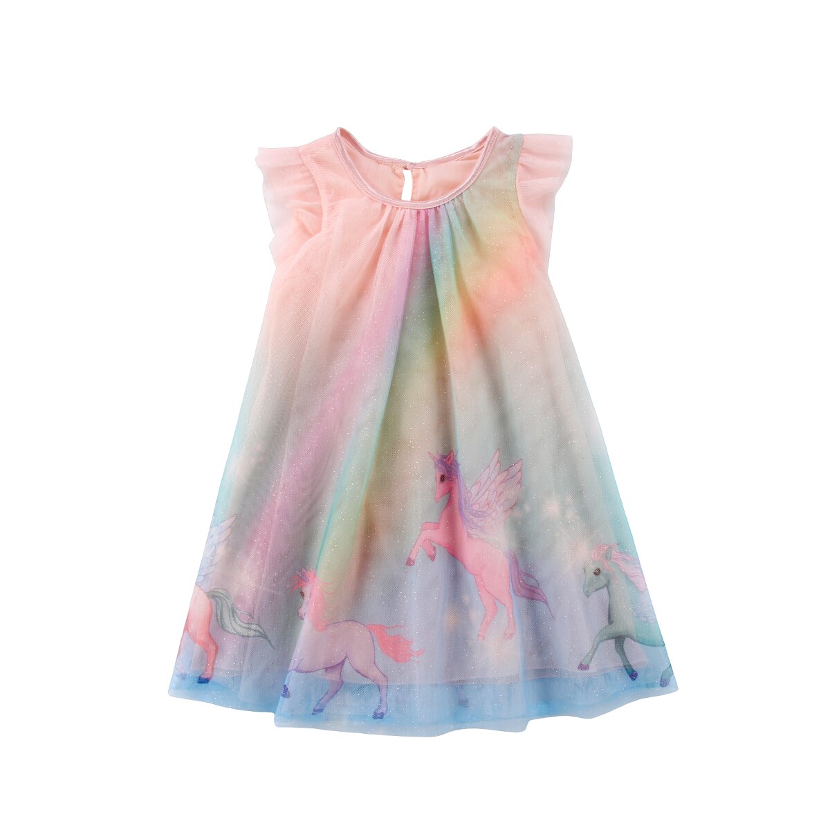 Citgeett Unicorn Del Bambino Della Ragazza Del Vestito Della Maglia Colourful di Tulle Del Partito Del Vestito Operato Vestito Estivo Estate Dei Vestiti Carino