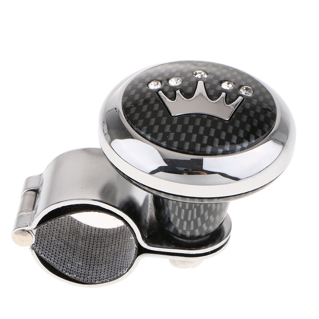 Steering Wheel Spinner Power Handle Knob w/ Stainless Steel Clip Adjustable: Carbon