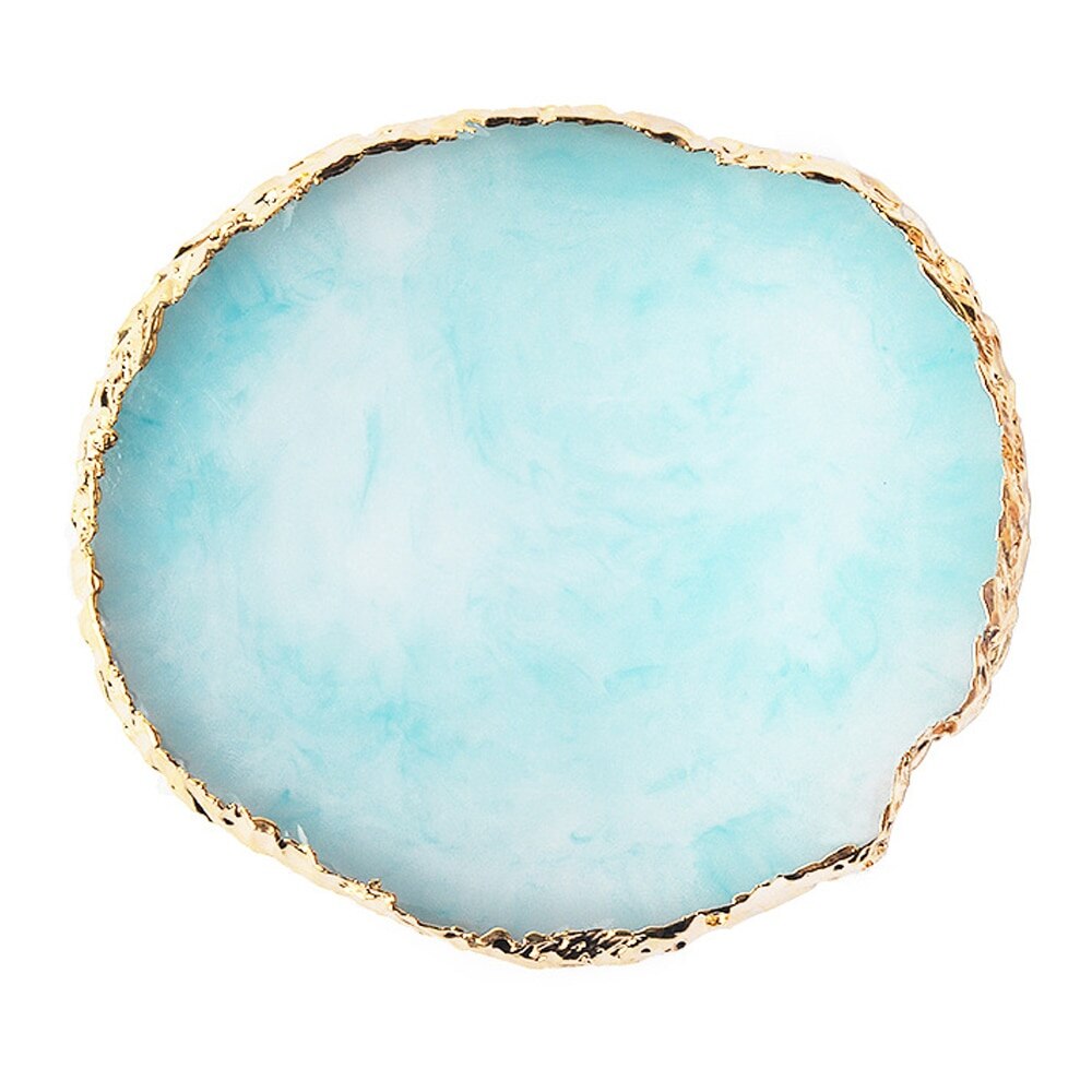 Żywica przechowywanie malowane paleta taca biżuteria patera naszyjnik pierścień kolczyki taca wystawiennicza robić kreatywnej dekoracji organizator: żółty