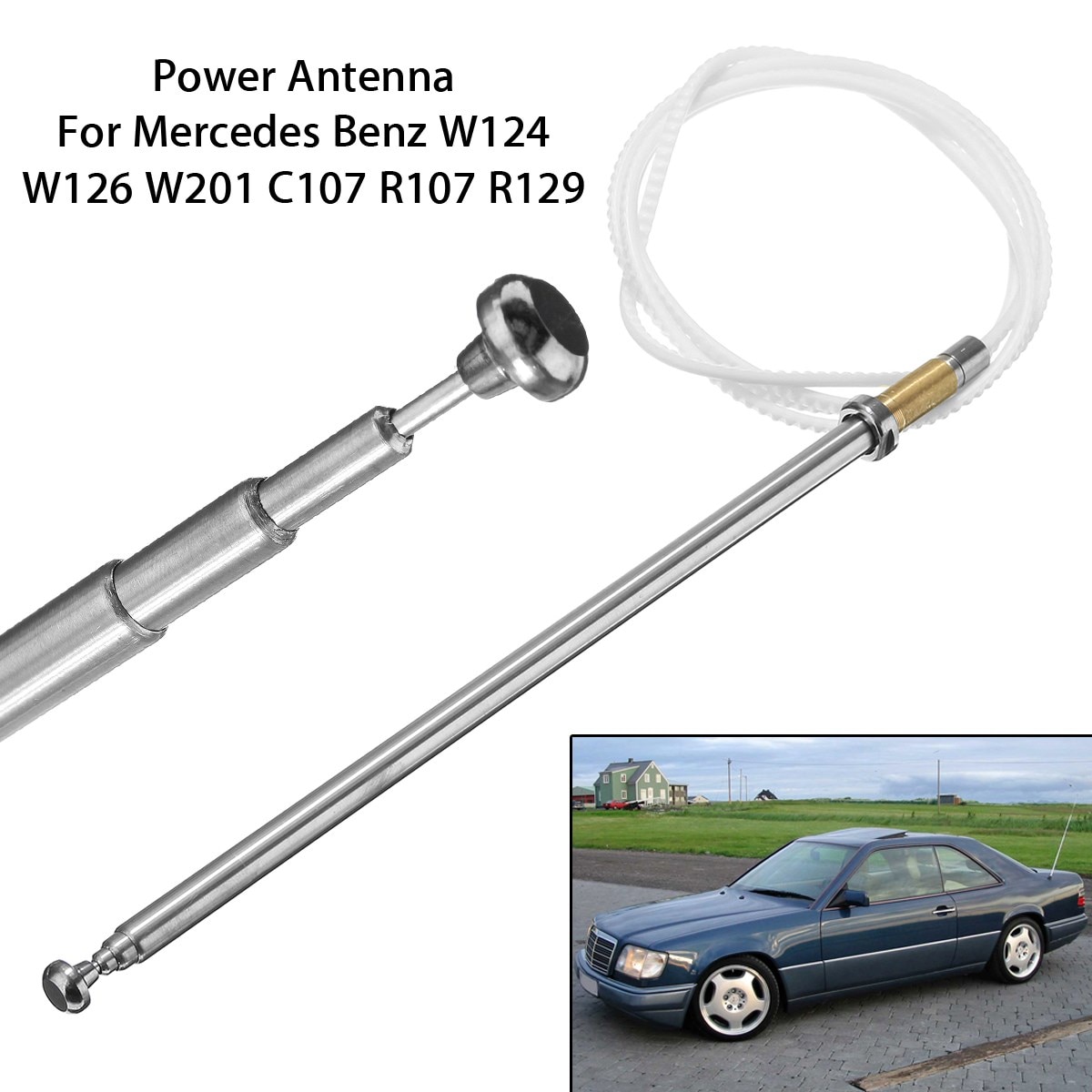 Power Antenna Mast Aerials AM FM Radio Mast Cord For Mercedes-Benz W124 W126 W201 C107 R107 Tooth Core