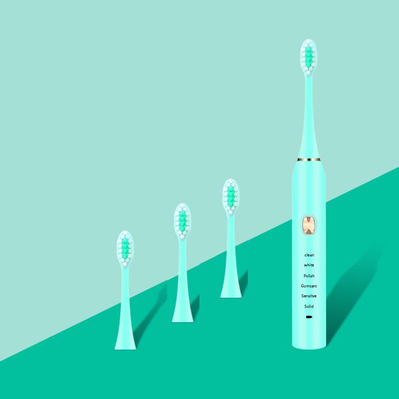 Electric Toothbrush Ultrasonic Sonic Rechargeable Tooth Brush Six-speed Mode Waterproof Whitening Teeth Brush Adult Timer Brush: Blue