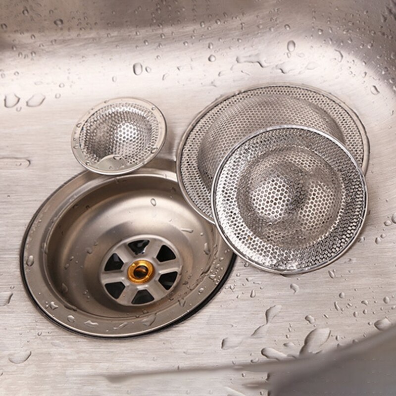 4 Stks/set Aanrecht Voedsel Residu Rvs Filter Badkamer Wastafel Haar Filters Riool Onzuiverheden Filter Mesh Thuis Acc