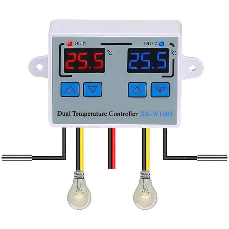Digital Thermostat Humidistat Egg Incubator Temperature Humidity Controller Regulator Thermometer Hygrometer XK-W1099 Dual