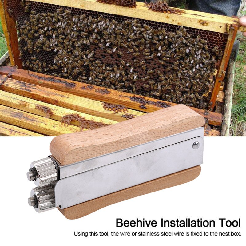 1Pc Useful Bee Wooden Metal Tight Wear Wire Nest Box Wear Wire Dedicated Beekeeping Beehive Installation Frame Crimper Bee Tool