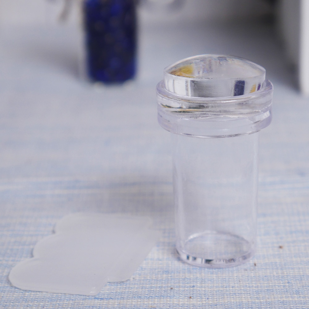 Soft Silicon Jelly Clear Refill Head Stamper Plastic Scraper Nail Stamping Tool Marshmallow Transparent Stamp Kit