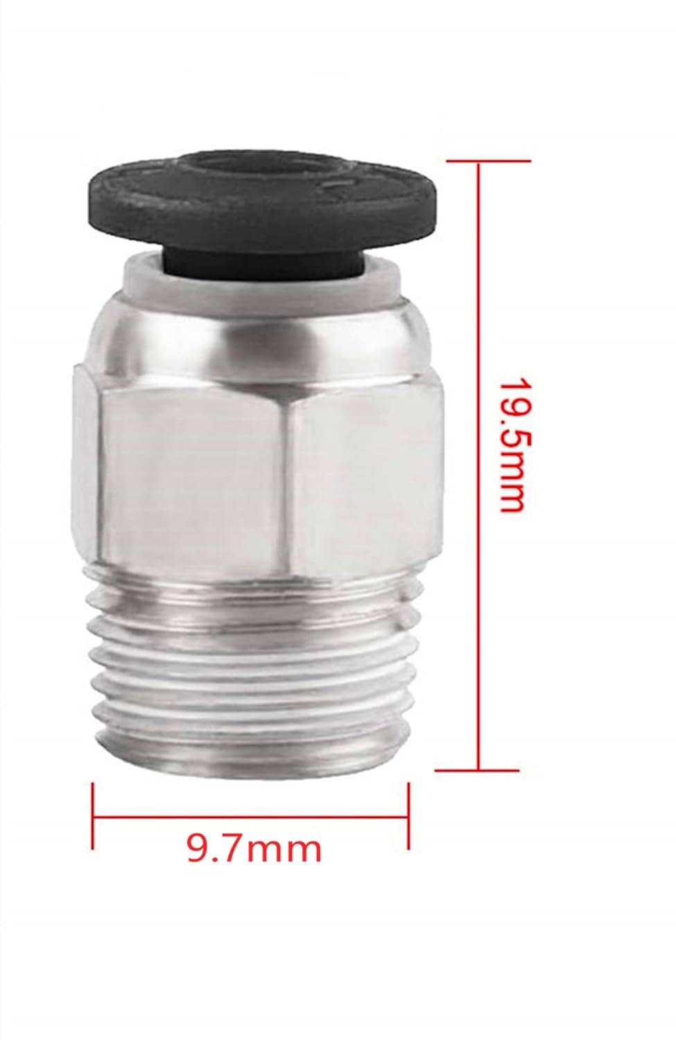 PC4-M10 Male Straight Pneumatic PTFE Tube Push in Quick Fitting Connector for E3D V6 Long-Distance Bowden Extruder 3D Printer