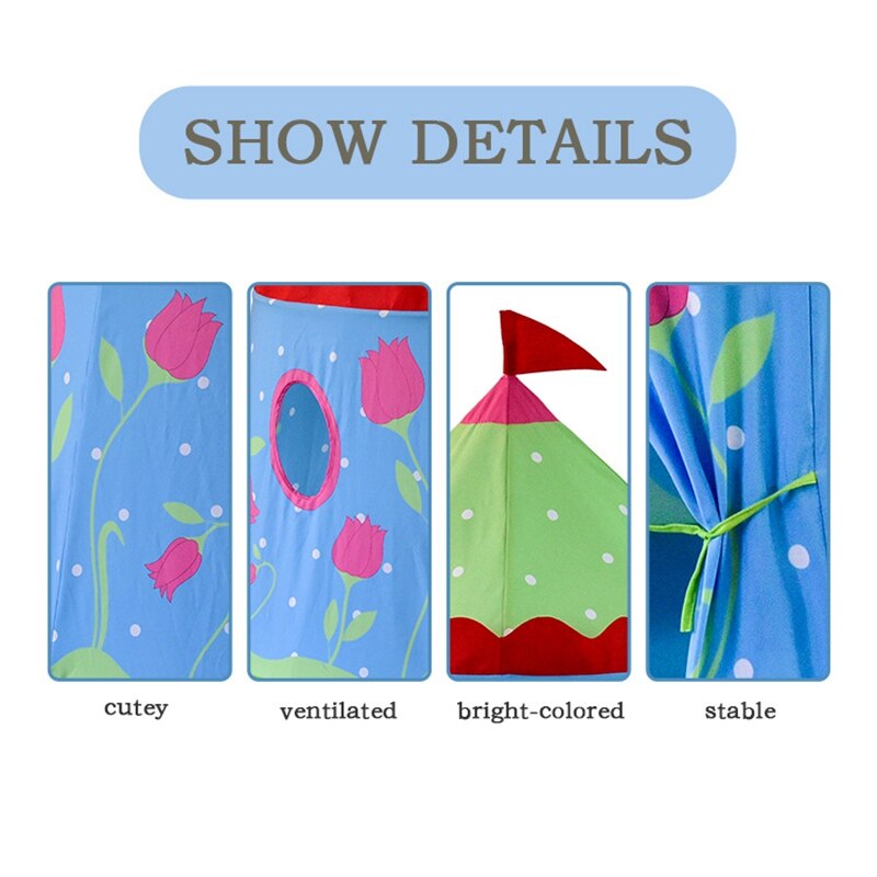 Kinderen Tent Huis Draagbare Prinses Kasteel Aanwezig Hangen Vlag Kinderen Teepee Tent Spelen Tent Voor Baby Verjaardag