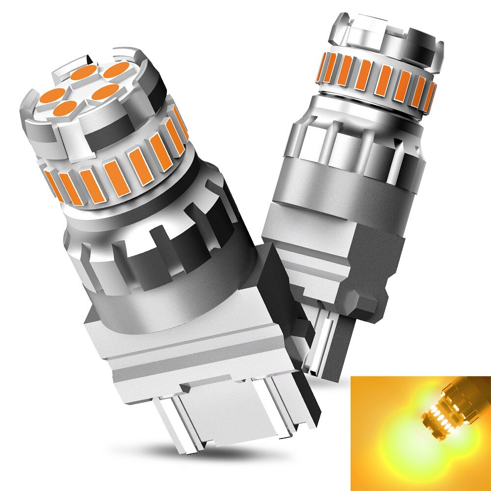 AUXITO 2 pièces 3157 3156 3057 P27/7W ampoule LED T25 LED voiture DRL feu de signalisation de stationnement ambre jaune blanc rouge feu stop inverse: Rose