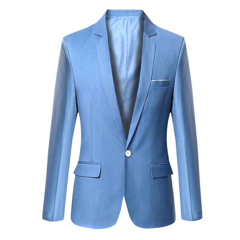 Brand Blazer British's Style casual Slim Fit suit jacket male Blazers men coat Plus Size 6XL CGU 88: light blue / L