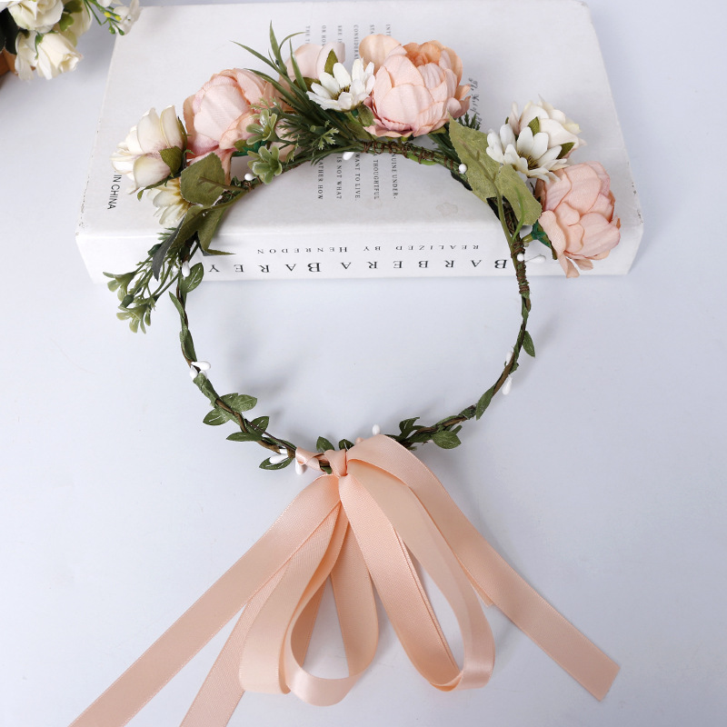 Boheme brud krans iført blomsterkrans indretning bryllup hovedbeklædning sød strand turisme ornamenter festartikler hår indretning