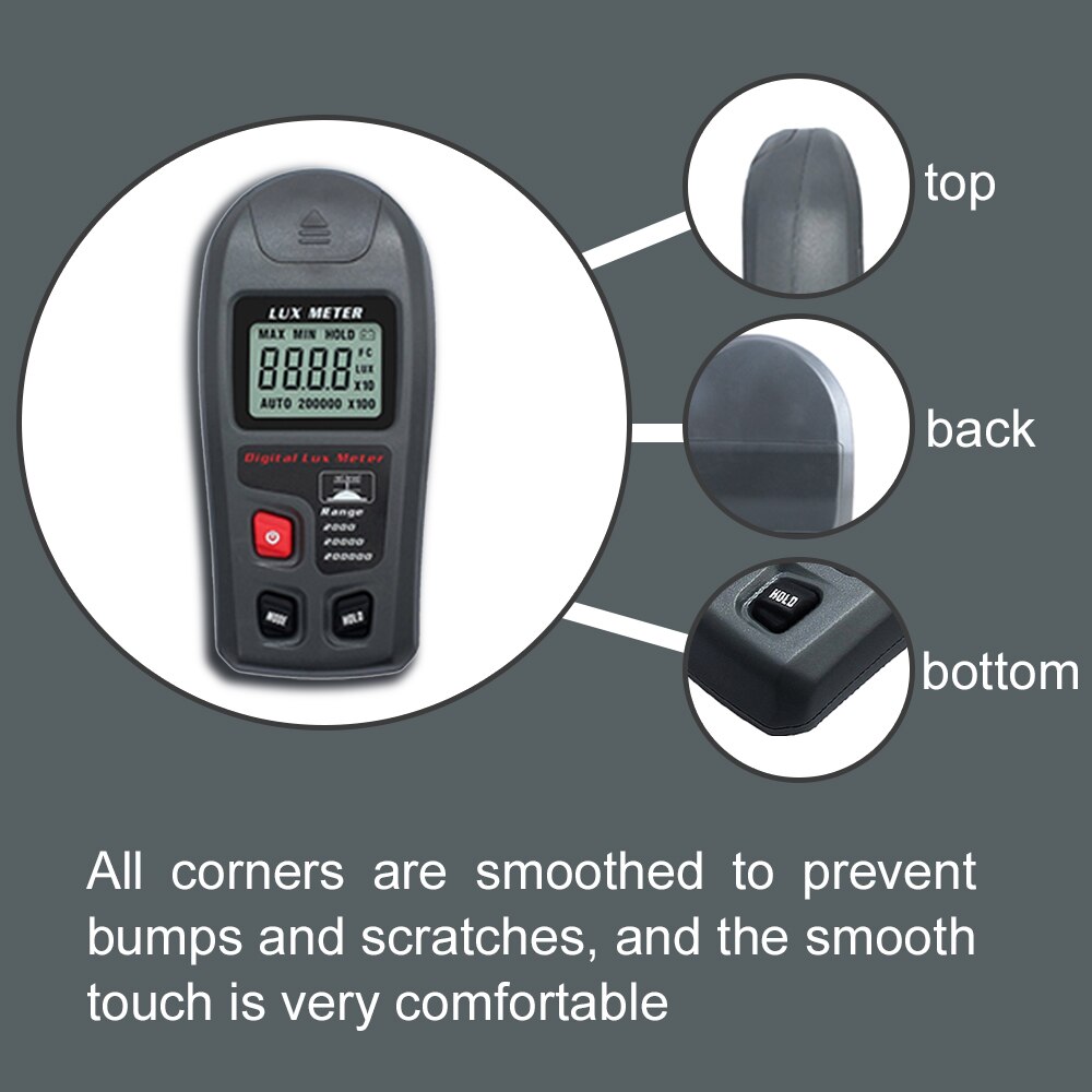 RZ Digital Lux Meter 200,000 Lux Digital LCD Pocket Light Meter Lux/FC Measure Tester illuminometer Sensor Photometer MT-30