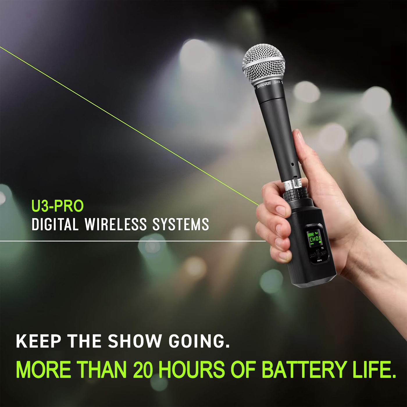 Wireless Microphone Converter XLR Transmitter and Receiver System for Dynamic and Condenser Microphone