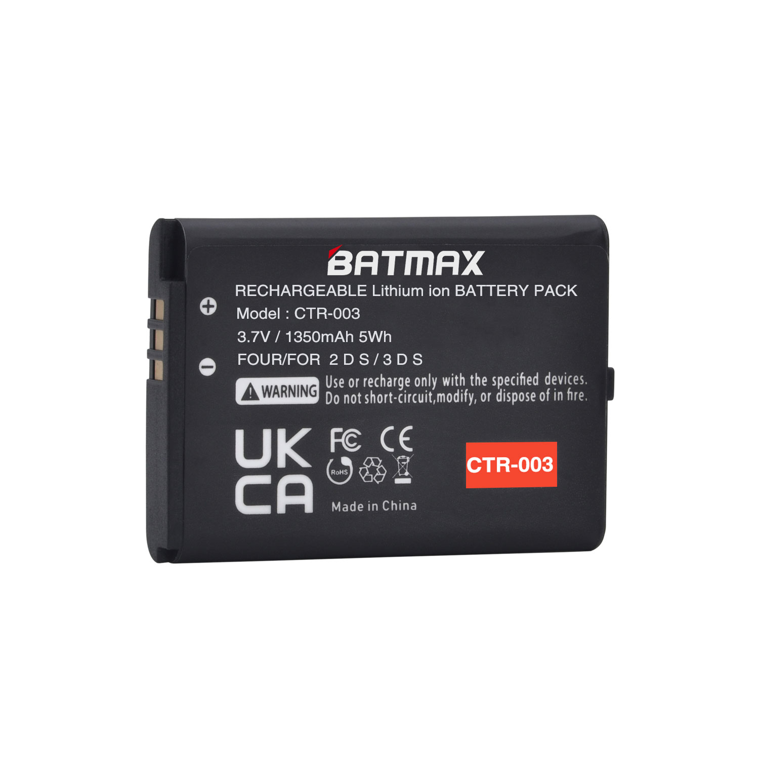 1350mAh CTR 003 CTR-003 Battery for Nintendo 3DS 2DS 2DS XL CTR-001, JAN-001, MIN-CTR-001Controllers