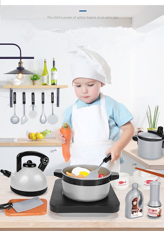 Giocattolo impostato da cucina pianoforte cottura a Induzione Simulato cucina per Bambini casa del gioco del giocattolo bollitore bambini pentole fingere gioca giocattoli del regalo Della Ragazza