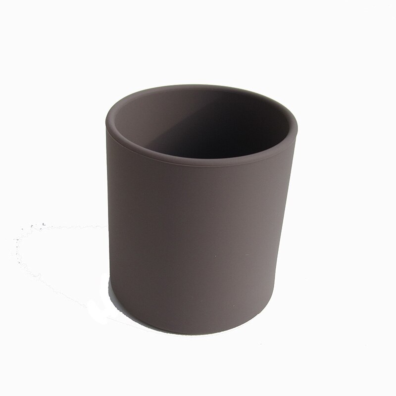 1PCS Baby Silicone Cup Food Grade Silicone kids Feeding Cup Infant Toddler Tableware Drinking Cup BPA Free 250ML Heat-resistant: dark gray