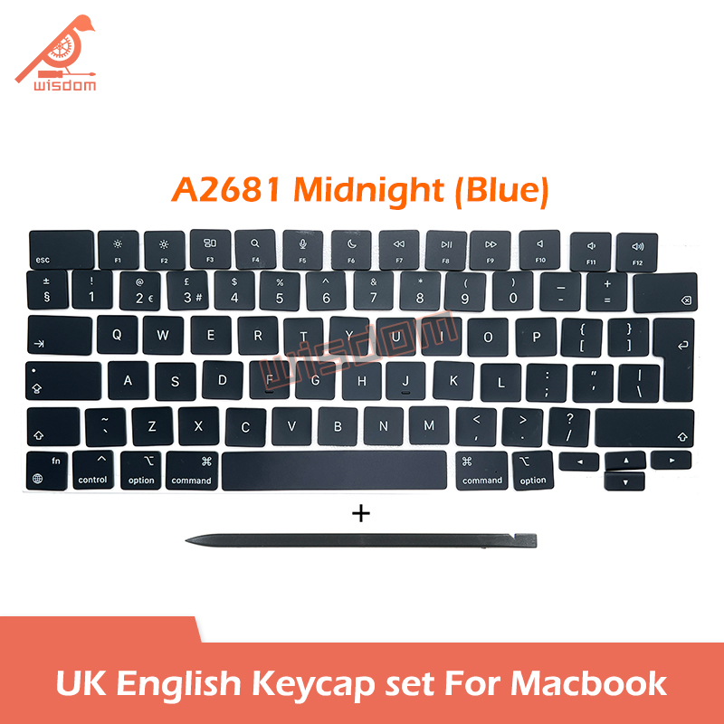 Laptop Uk Layout Keycaps Toetsen Voor Macbook A1466 A1502 A1707 A1989 A2337 A2338 A2141 A2681 A2442 A2681 A2681 A2941 Toetsenbord Reparatie: YELLOW