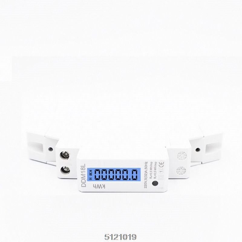 LCD Digital Single Phase Din Rail Electricity Power Consumption Energy Meter kWh