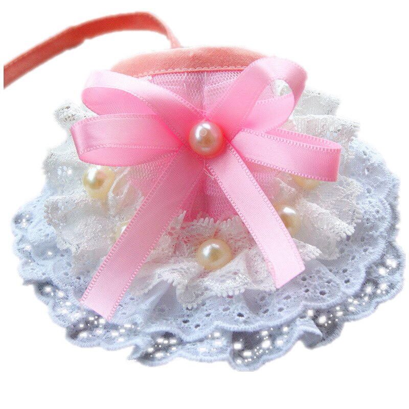Colliers et colliers en dentelle pour animaux | Mignons, faits à la main, pour chiens chats, perles et nœuds, Saliva, serviettes, décoration pour Costume, collier de princesse: M