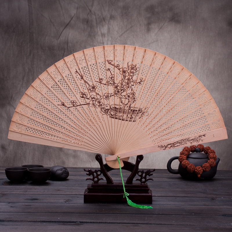 Hand Fan Japanese Decoration Fan for Dancing Wedding Hand Fans Folding Chinese Crafts Home Decor Garden: Plum blossom map
