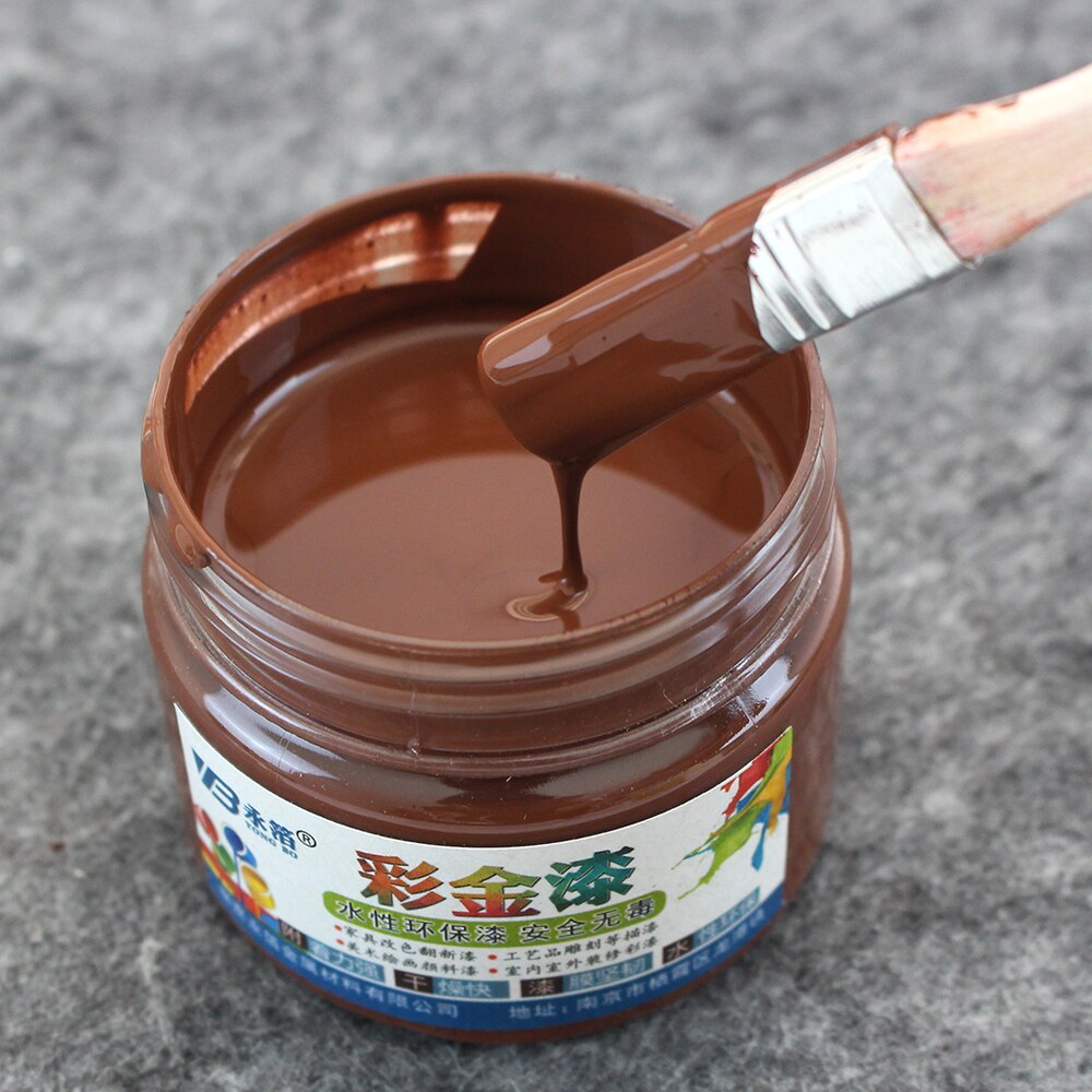 Brown Water-based Paint Metallic Lacquer Wood Varnish Acrylic Paint in Art Craft Wall Door Paint for Wood 100ml Furniture Paint