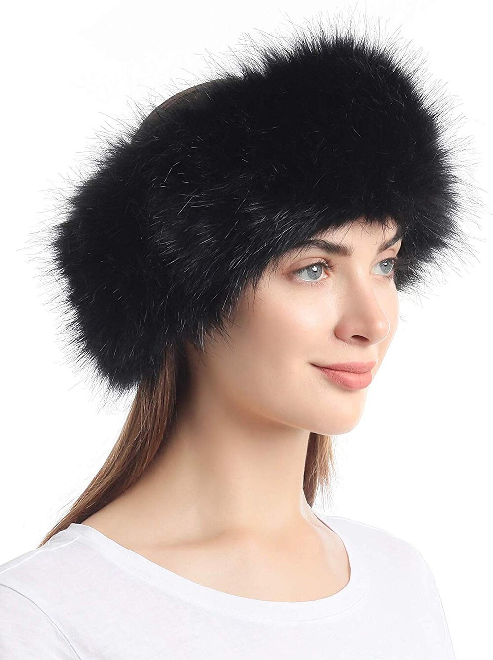 Faux Fur Hoofdband met Elastische voor vrouwen Winter Russische Stijl Earwarmer Oorbeschermer