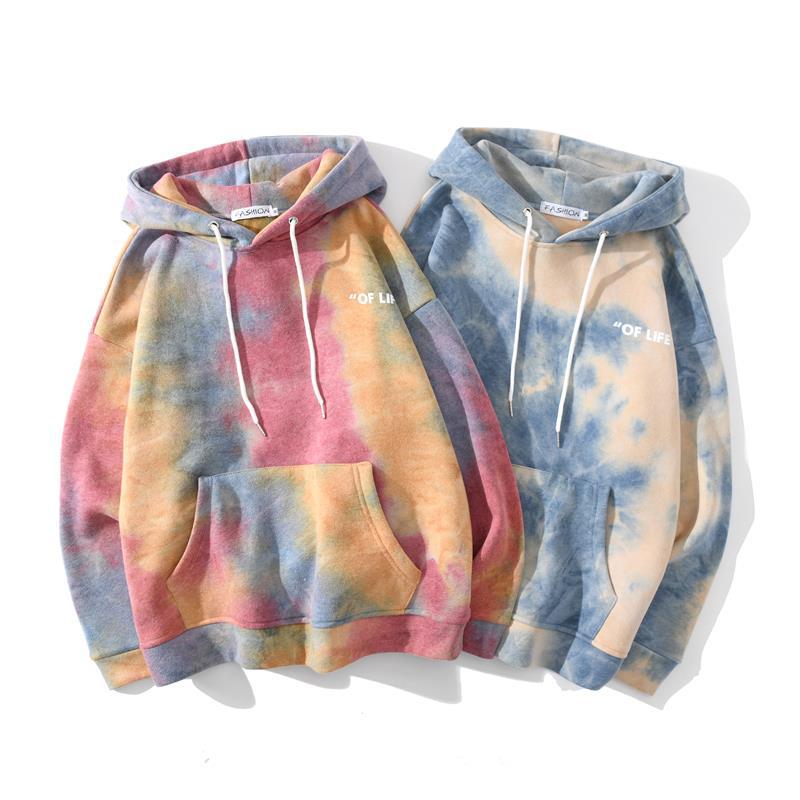 Hip Hop Men Hoodies Gradient Color Harajuku Hoodies Sweatshirt Women Streetwear Pullover Hoodie Casual Lounge Wear Men Cartoon