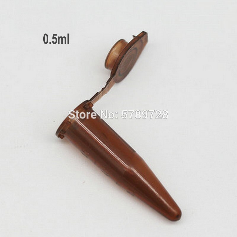 1000pcs 0.5ml Brown light-proof centrifuge tube V-bottom centrifugal tube with gland lid in laboratory