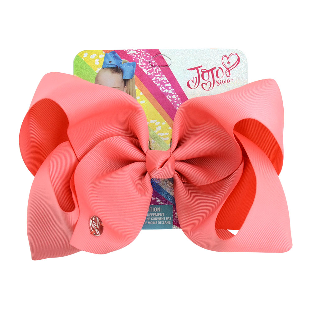 8 tommer store jojo-sløyfer jojo siwa-båndsløyfer med klips for barn jenter boutique solide hårspenner hårtilbehør: 678- j -15