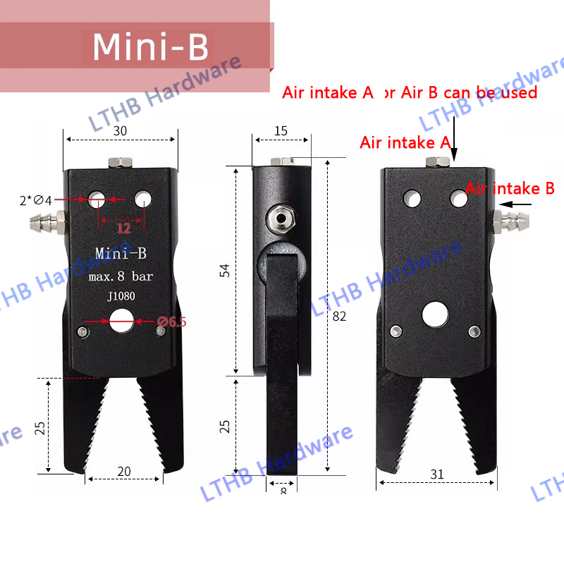 Pneumatische Grijper Manipulator Armatuur voor Spuitgieten Grijpen Met Sensor Schakelaar Water Uitloop Clip Robot Arm Arm Armatuur Cilinder: Bruin