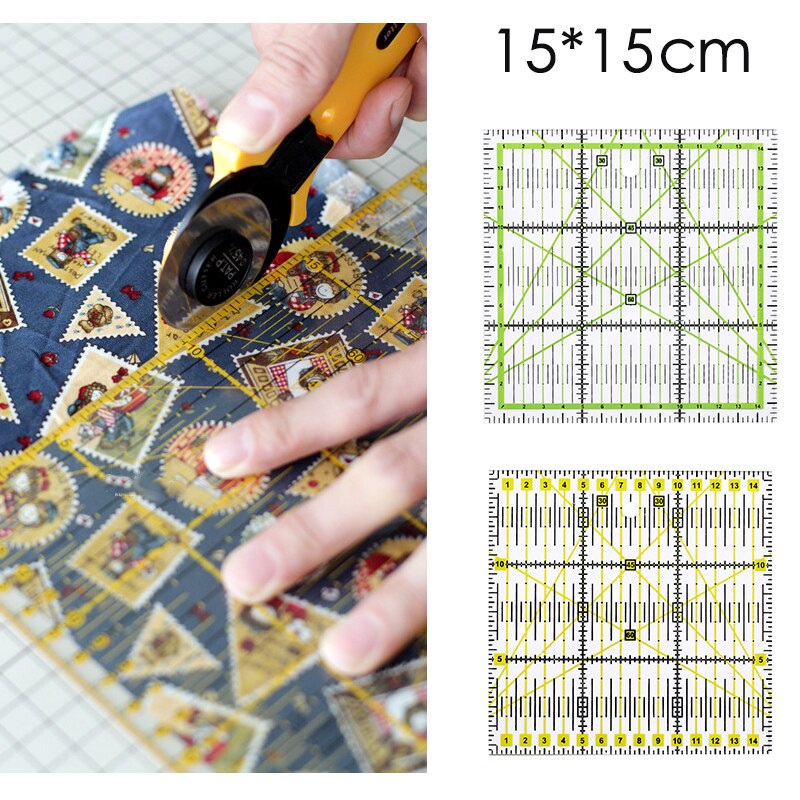 1Pc High-grade Multi-Function Acrylic Drawing Ruler 15*15cm Sewing Measuring Patchwork Yardstick Rulers School Office Supplies