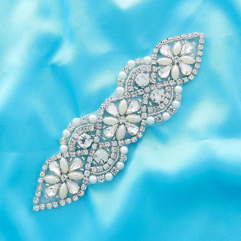 Silver Gold Rhinestone Crystal Applique Trouwjurk Riem Bruids Sjerp Bruidsmeisjes Riem Beade Trouwjurk Accessoires