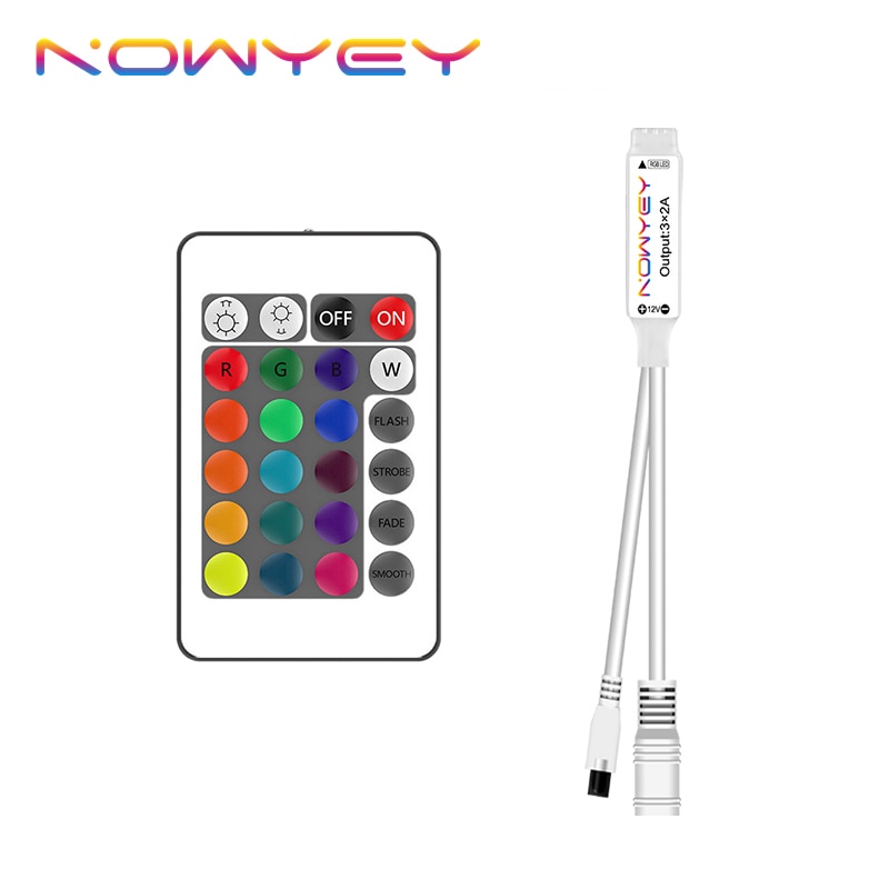 RGB Controller 24Keys DC5-12V IR Remote Dimmer Controller For SMD 5050 2835 RGB LED Strips Lights, Room BackLight Neon, Lamp Luz