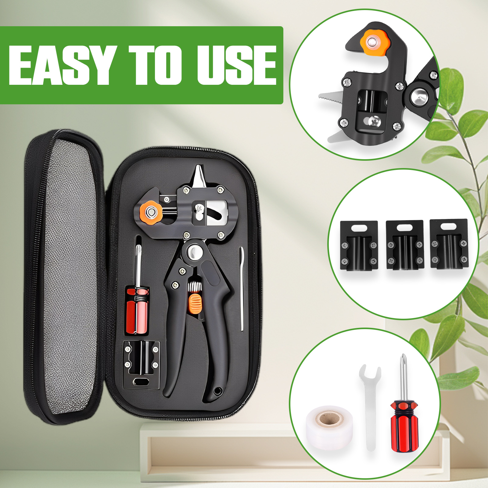 Grafting Tool Kit Garden Grafting Tool Branch Cutter Secateur Pruning Plant Versatile Cutting Pruner Easy