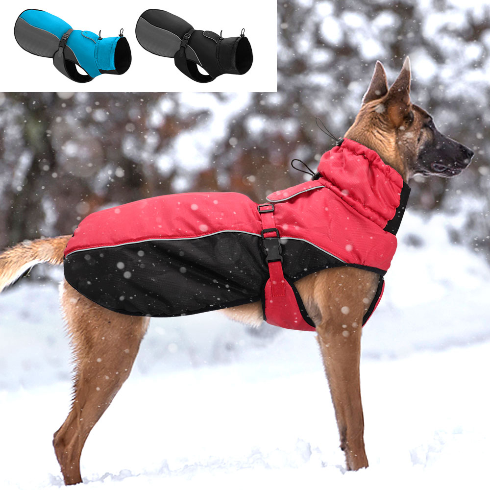 Waterdichte hondenwinterjas Reflecterend Winddicht Grote hondenkleding Zachte hondenjas Jassen Verstelbaar voor middelgrote honden Pitbull