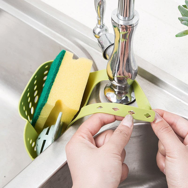 Portable Kitchen Basket Home Hanging Drain Bag Basket Bath Storage Tool Sink Holder Kitchen Acessory