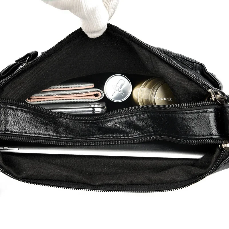 Sac à bandoulière double couche en cuir souple pour femme, coréen, grande capacité, à la et polyvalent, , commpiedmont