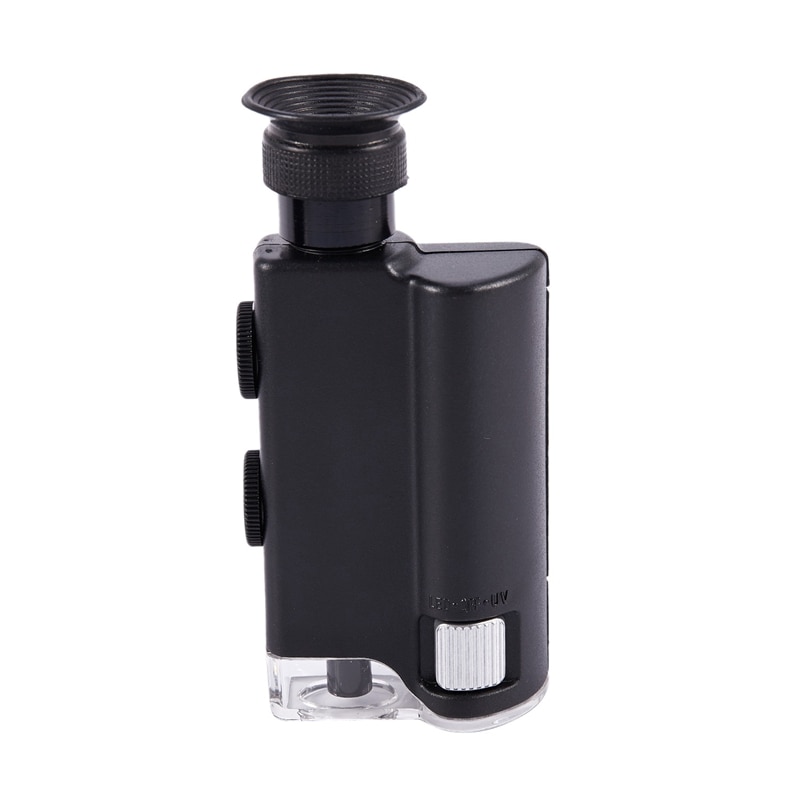 Portable 200X~240X Zoom Microscope Pocket Handheld Led Lamp Light Loupe Zoom nifier Microscope: Default Title