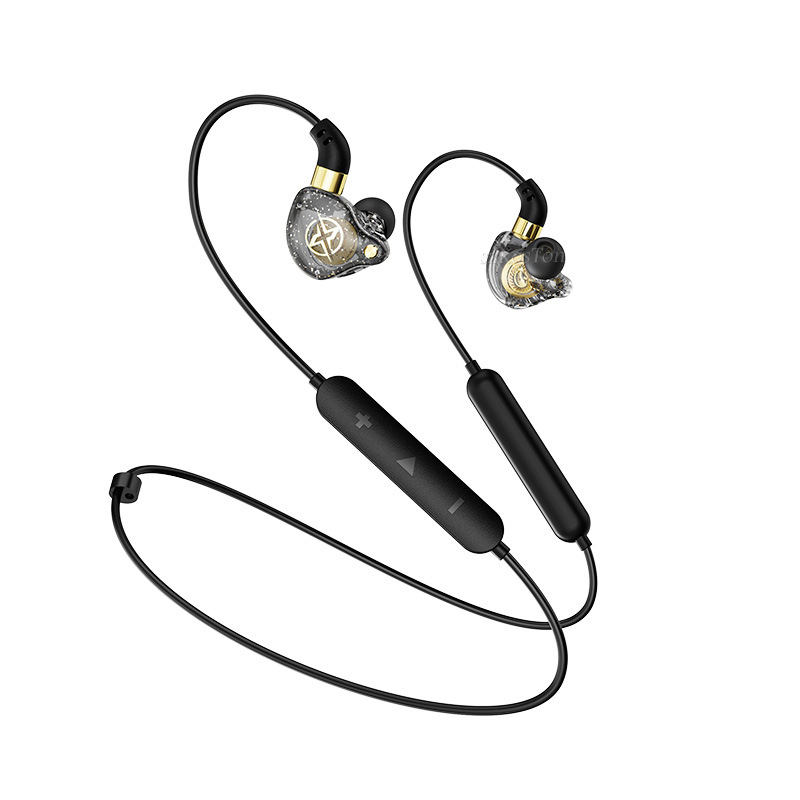 SZKOSTON-auriculares inalámbricos BX-02, cascos deportivos HiFi con Bluetooth, compatibles con micrófono, cancelación de ruido, graves, 5,0: Black