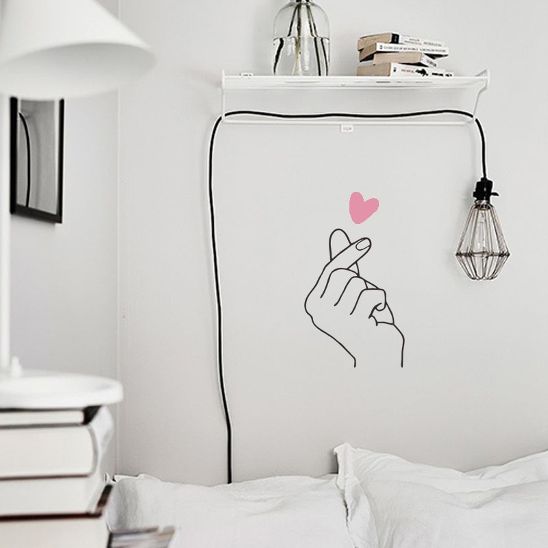Love Gesture Wall Sticker Romantic love background home decoration Mural Art Decals stickers wallpaper