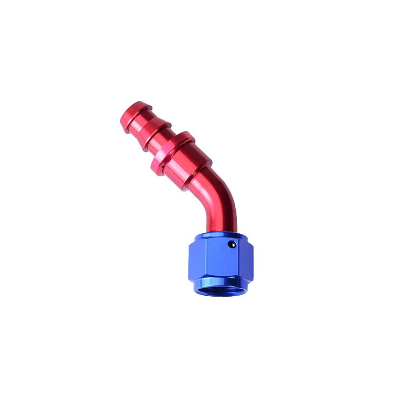ESPEEDER AN6 Oil Fuel Line Adapter Fittings Anoized Aluminium Rood En Blauw Push Lock Slang End 45 Graden Fuel Push -on Montage