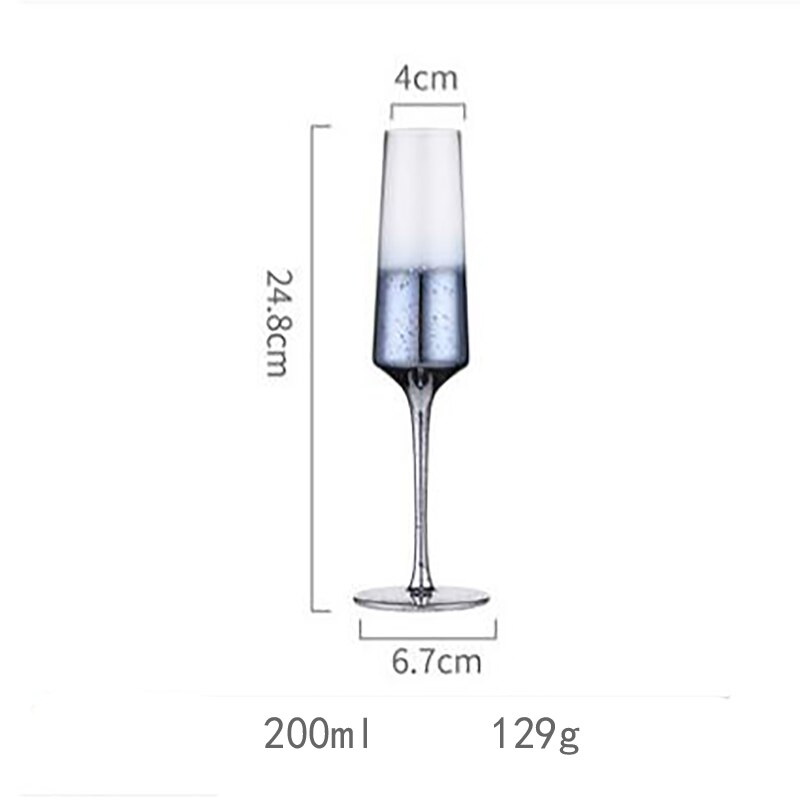 Vinglas färgglada glasvaror för att dricka champagnekristallina bröllopsglas dekoration vin kopp fest exqusite: 200 ml 1