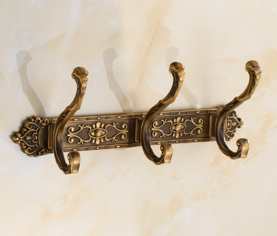 Antiek Gesneden Handdoek Hanger Kleding Hoed Haak Rij Vintage Gewaad Haak Badkamer Gewaad Haak Bad Hardware Set Keukenhanger: YELLOW